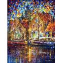 OLD SHIPS - PALETTE KNIFE Oil Painting On Canvas By Leonid Afremov