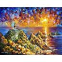 Gallery value USD12600 ON THE FAR HILLS - PALETTE KNIFE Oil Painting On Canvas By Leonid Afremov