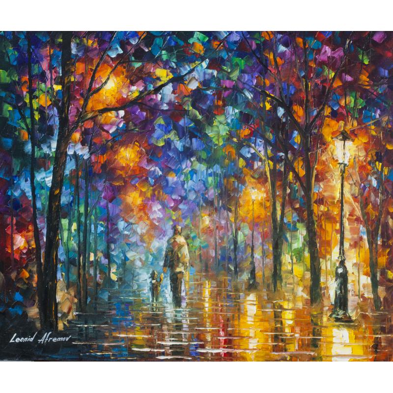 Gallery value USD15000 OUR BEST FRIEND - PALETTE KNIFE Oil Painting On Canvas By Leonid Afremov