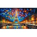 Gallery value USD11900 PARIS LIGHTS - PALETTE KNIFE Oil Painting On Canvas By Leonid Afremov