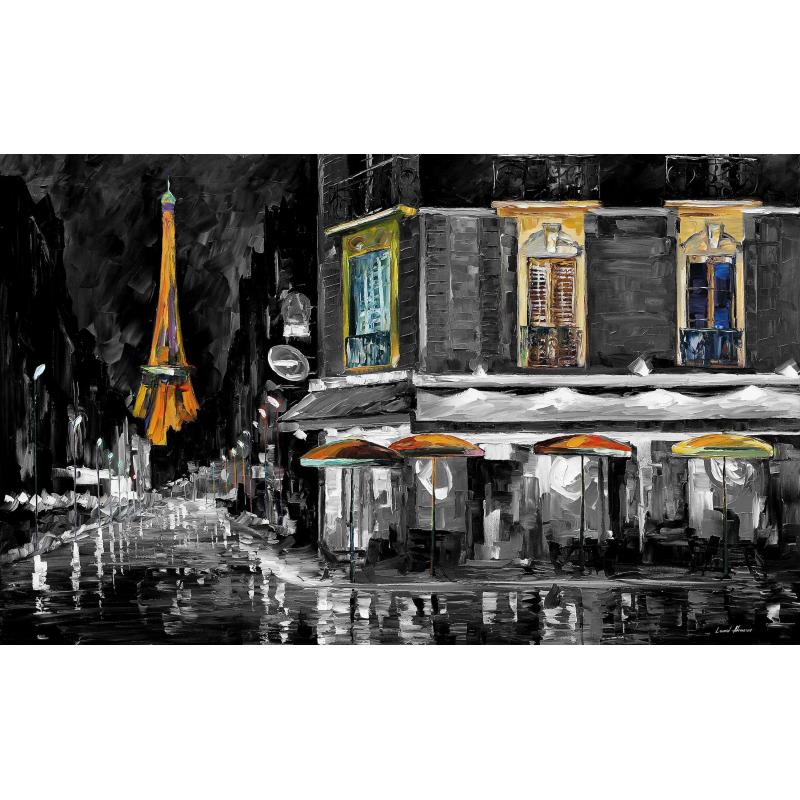 Gallery value USD12500 PARIS RECRUTMENT CAFE - PALETTE KNIFE Oil Painting On Canvas By Leonid Afremov