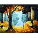 Gallery value USD9100 PINE WOOD - PALETTE KNIFE Oil Painting On Canvas By Leonid Afremov