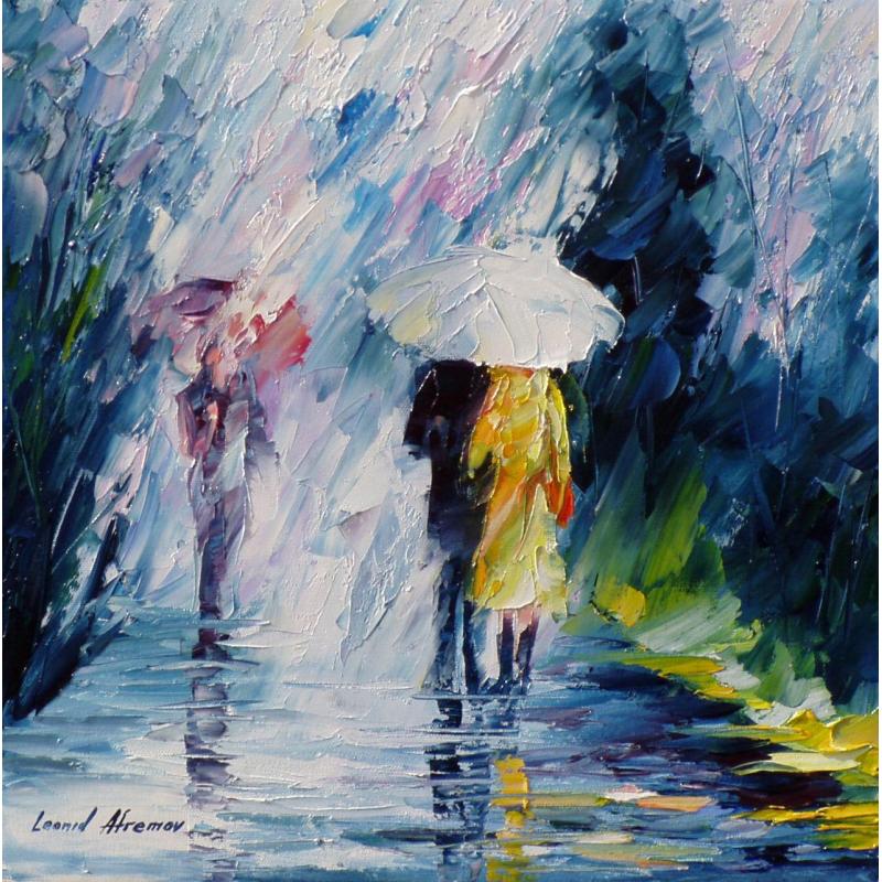 RAIN AND FRIENDS - PALETTE KNIFE Oil Painting On Canvas By Leonid Afremov