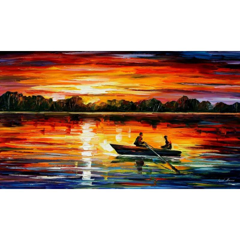 Gallery value USD15600 REMARKABLE MOMENT - PALETTE KNIFE Oil Painting On Canvas By Leonid Afremov