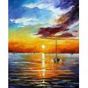 Gallery value USD17200 RESTING WITH THE SUN - PALETTE KNIFE Oil Painting On Canvas By Leonid Afremov