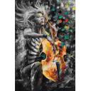 Gallery value USD15700 RHAPSODY B&W - PALETTE KNIFE Oil Painting On Canvas By Leonid Afremov