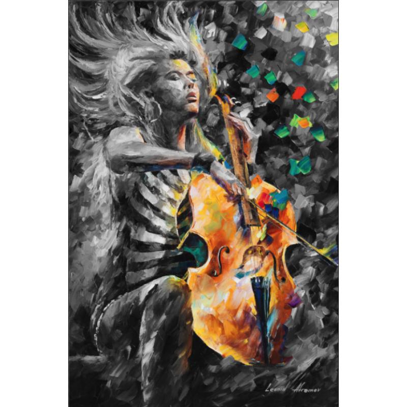 Gallery value USD15700 RHAPSODY B&W - PALETTE KNIFE Oil Painting On Canvas By Leonid Afremov