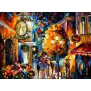 Gallery value USD19400 ROMANTIC CAFE IN THE OLD CITY - PALETTE KNIFE Oil Painting On Canvas By Leonid Afremov