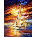 Gallery value USD14800 SAILING TO THE HORIZON - PALETTE KNIFE Oil Painting On Canvas By Leonid Afremov