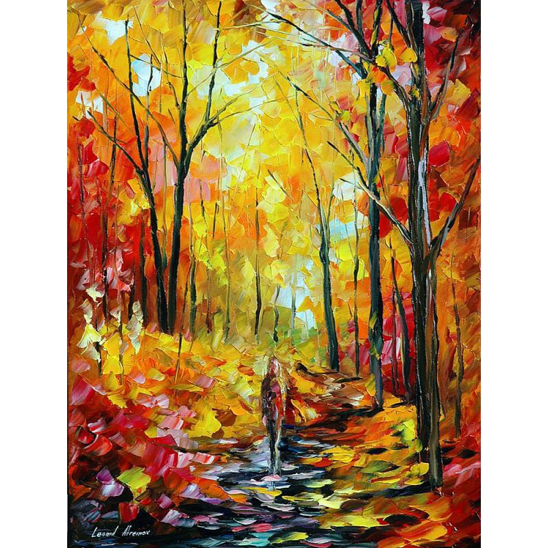 Gallery value USD17000 SECLUSION  - PALETTE KNIFE Oil Painting On Canvas By Leonid Afremov