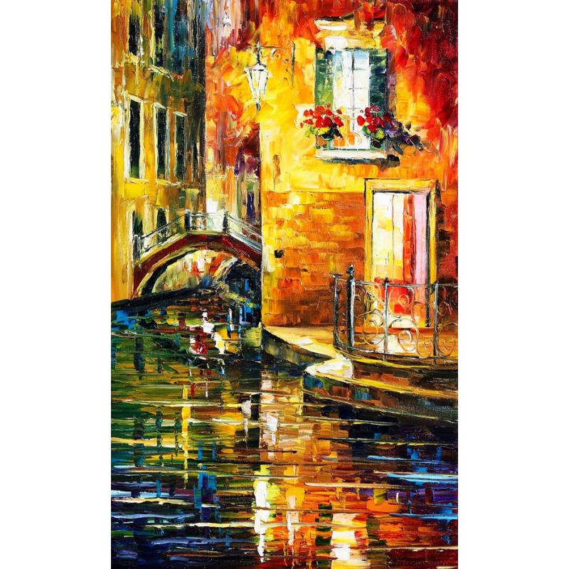 SECRETS OF VENICE - PALETTE KNIFE Oil Painting On Canvas By Leonid Afremov