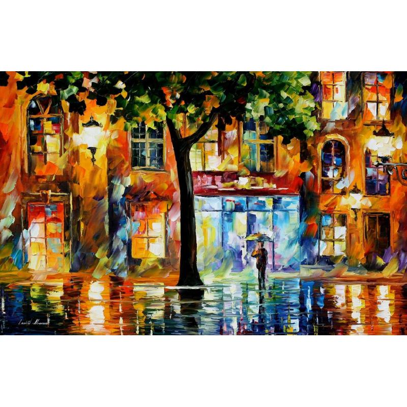 Gallery value USD9200 SECRETS OF WINDOWS - PALETTE KNIFE Oil Painting On Canvas By Leonid Afremov