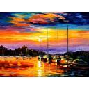 Gallery value USD9800 SICILY Ñ MESSINA - PALETTE KNIFE Oil Painting On Canvas By Leonid Afremov