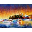 Gallery value USD14300 SIESTA IN SAIL - PALETTE KNIFE Oil Painting On Canvas By Leonid Afremov