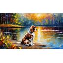 Gallery value USD13100 SPANIEL SPLENDOR - PALETTE KNIFE Oil Painting On Canvas By Leonid Afremov