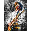 Gallery value USD11000 STEVIE RAY VAUGHAN B&W - PALETTE KNIFE Oil Painting On Canvas By Leonid Afremov