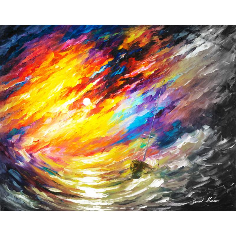 Gallery value USD16000 STORM THAT NEVER ENDS B&W - PALETTE KNIFE Oil Painting On Canvas By Leonid Afremov