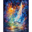 STORMY SUNSET - PALETTE KNIFE Oil Painting On Canvas By Leonid Afremov