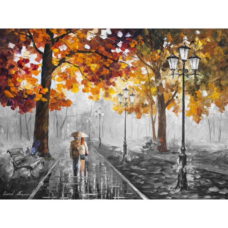 STROLL OF INFINITY B&W - PALETTE KNIFE Oil Painting On Canvas By Leonid Afremov