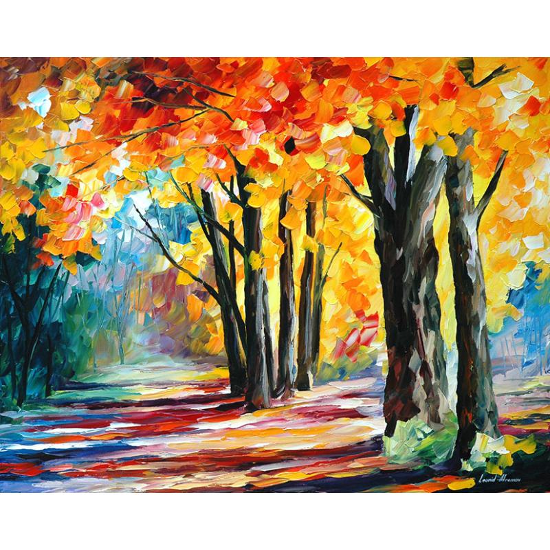 SUNNY OCTOBER - PALETTE KNIFE Oil Painting On Canvas By Leonid Afremov