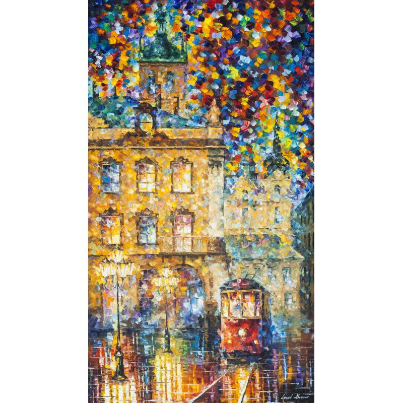 Gallery value USD18900 THE COLORS OF TROLLEY - PALETTE KNIFE Oil Painting On Canvas By Leonid Afremov