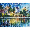 Gallery value USD11700 THE DAY THE RAIN STOPPED - PALETTE KNIFE Oil Painting On Canvas By Leonid Afremov