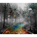 Gallery value USD18300 THE FOG OF PASSION B&W - PALETTE KNIFE Oil Painting On Canvas By Leonid Afremov