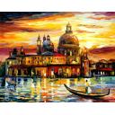 THE GOLDEN SKIES OF VENICE - PALETTE KNIFE Oil Painting On Canvas By Leonid Afremov