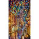 Gallery value USD12500 THE NIGHT OF REALITY - PALETTE KNIFE Oil Painting On Canvas By Leonid Afremov