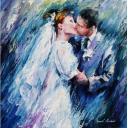 THE REFLECTION OF LOVE - PALETTE KNIFE Oil Painting On Canvas By Leonid Afremov