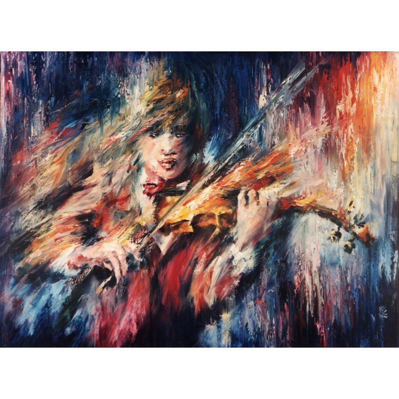 Gallery value USD16200 THE SOUND OF VIOLIN - PALETTE KNIFE Oil Painting On Canvas By Leonid Afremov