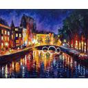 Gallery value USD11200 THOUGHTFUL AMSTERDAM - PALETTE KNIFE Oil Painting On Canvas By Leonid Afremov