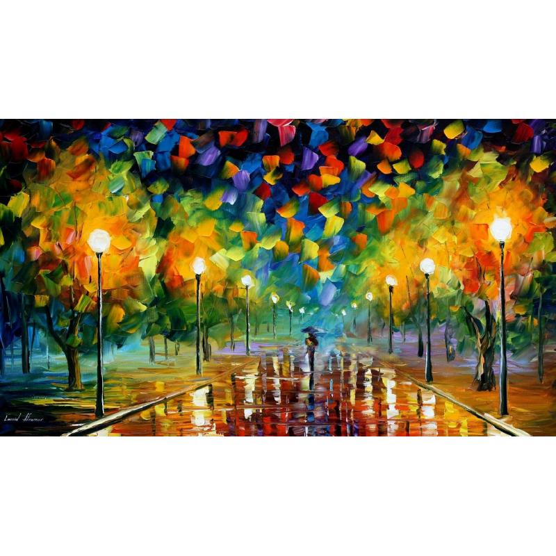 Gallery value USD15300 TRICKS OF THE SUMMER - PALETTE KNIFE Oil Painting On Canvas By Leonid Afremov