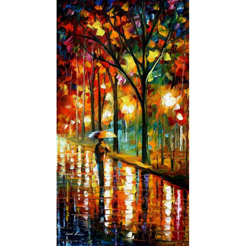 Gallery value USD9600 UNDER AN UMBRELLA - PALETTE KNIFE Oil Painting On Canvas By Leonid Afremov