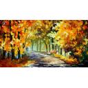 Gallery value USD19600 UNDER THE GOLD ARCH - PALETTE KNIFE Oil Painting On Canvas By Leonid Afremov