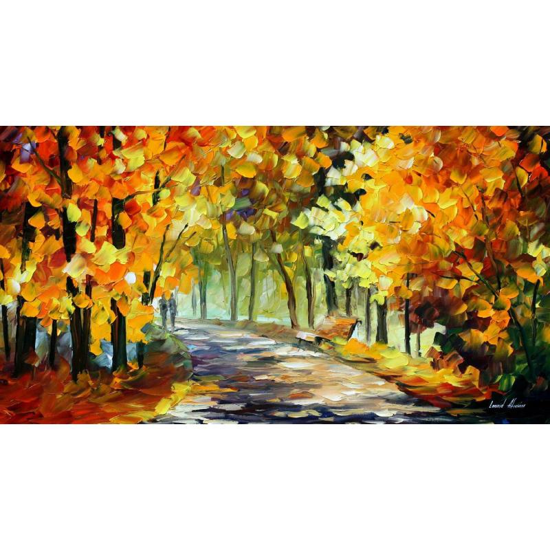 Gallery value USD19600 UNDER THE GOLD ARCH - PALETTE KNIFE Oil Painting On Canvas By Leonid Afremov