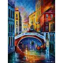 Gallery value USD9700 VENICE EARLY MORNING - PALETTE KNIFE Oil Painting On Canvas By Leonid Afremov