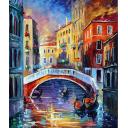 Gallery value USD15200 VENICE MORNING - PALETTE KNIFE Oil Painting On Canvas By Leonid Afremov