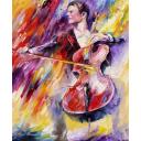 Gallery value USD19100 VIOLA OF COLORS - PALETTE KNIFE Oil Painting On Canvas By Leonid Afremov