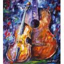 VIOLIN - PALETTE KNIFE Oil Painting On Canvas By Leonid Afremov