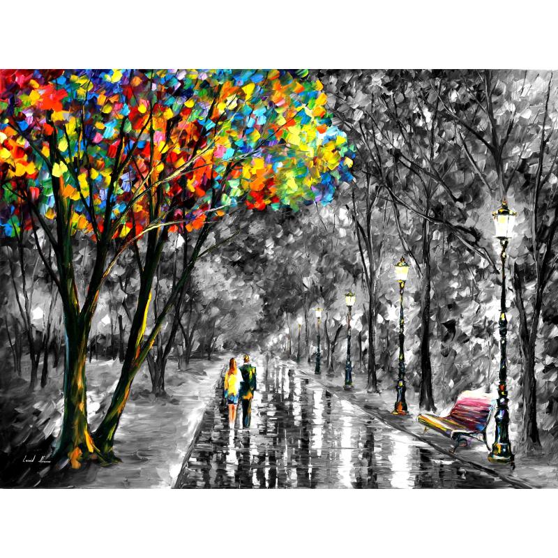 Gallery value USD15700 WHEN DREAMS COME TRUE B&W - PALETTE KNIFE Oil Painting On Canvas By Leonid Afremov