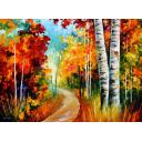 Gallery value USD15100 WHITE BIRCHES IN THE FOREST - PALETTE KNIFE Oil Painting On Canvas By Leonid Afremov