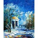 WINTER PERSPECTIVE - PALETTE KNIFE Oil Painting On Canvas By Leonid Afremov