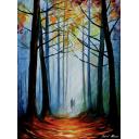 WISE AUTUMN FOREST - PALETTE KNIFE Oil Painting On Canvas By Leonid Afremov