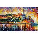 Gallery value USD10600 YACHTS IN THE HARBOR - PALETTE KNIFE Oil Painting On Canvas By Leonid Afremov