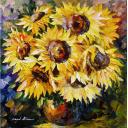 Gallery value USD10900 YELLOW PETALS - PALETTE KNIFE Oil Painting On Canvas By Leonid Afremov