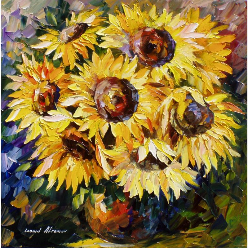 Gallery value USD10900 YELLOW PETALS - PALETTE KNIFE Oil Painting On Canvas By Leonid Afremov