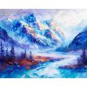 YUKON ICEFIELD - PALETTE KNIFE Oil Painting On Canvas By Leonid Afremov